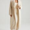 Long Shearling Coat in Cream