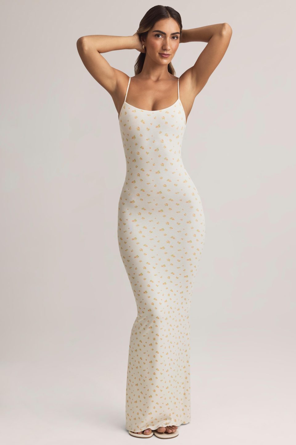 Modal Scoop-Neck Maxi Dress in Floral Print