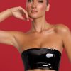 Vinyl Bandeau Bralette in Black
