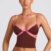 Contrast Binding Cami Top in Chocolate Brown