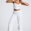 Mid Rise Straight Leg Pointelle Trousers in White