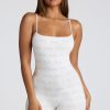 Strappy Low Back Pointelle Romper in White