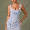 Embellished Corset Mini Dress in Sky Blue