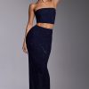Embellished Mid Rise Gown Skirt in Royal Indigo