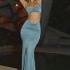 Slinky Jersey Hardware Detail Maxi Skirt in Sea Green