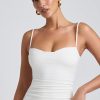 Modal Ruched Layered Tank Top in White