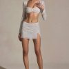 Embellished Micro Mini Skirt in White