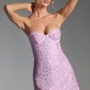 Embellished Corset Mini Dress in Peony Pink