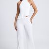 High-Waist Wide-Leg Trousers in White
