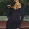 Slinky Jersey A-Line Mini Dress in Black