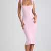 Modal Lace-Trim Midaxi Dress in Soft Pink