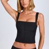 Hook-And-Eye Corset Top in Black