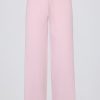 Knit Mid-Rise Wide-Leg Joggers in Soft Pink
