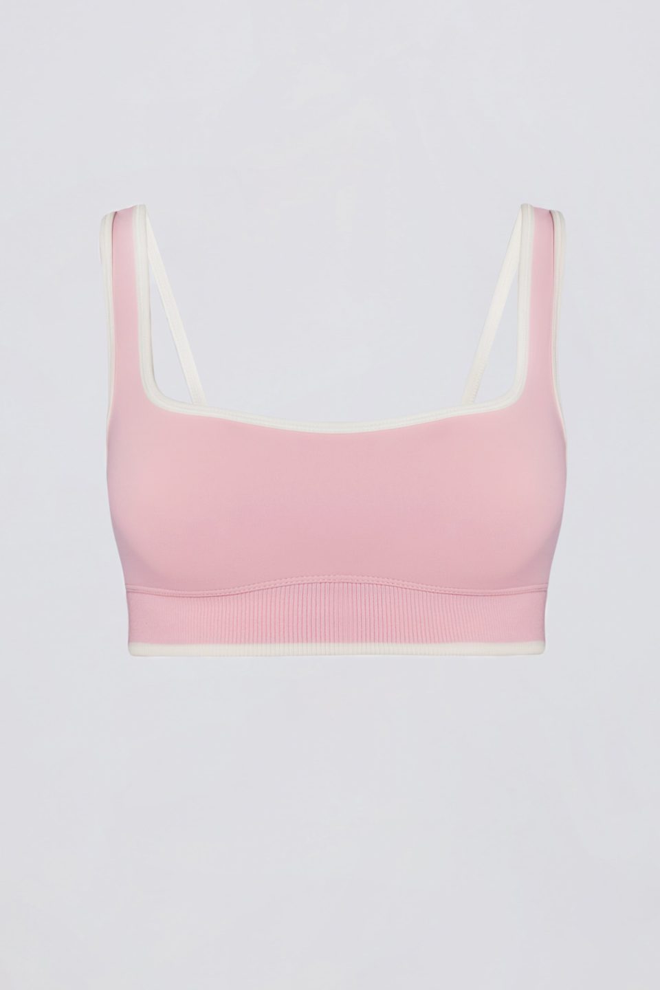 Soft Active Contrast Sports Bra in Powder Pink