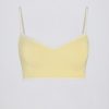 Soft Active Sweetheart-Neck Contrast Sports Bra in Soft Yellow