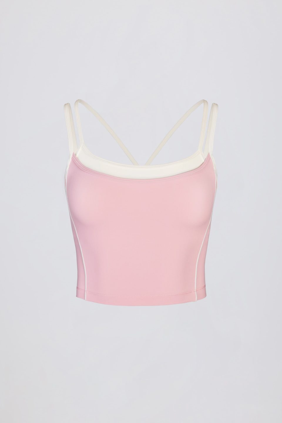Soft Active Layered Tank Top in Powder Pink