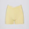 Soft Active Wrapover Contrast Mini Shorts in Soft Yellow