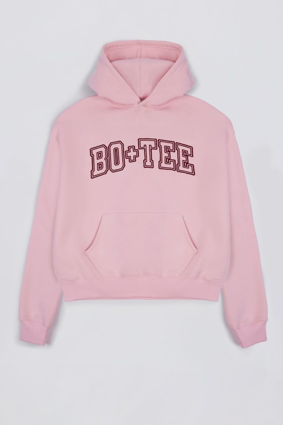 Embroidered Oversized Hoodie in Powder Pink
