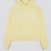 Embroidered Oversized Hoodie in Soft Yellow