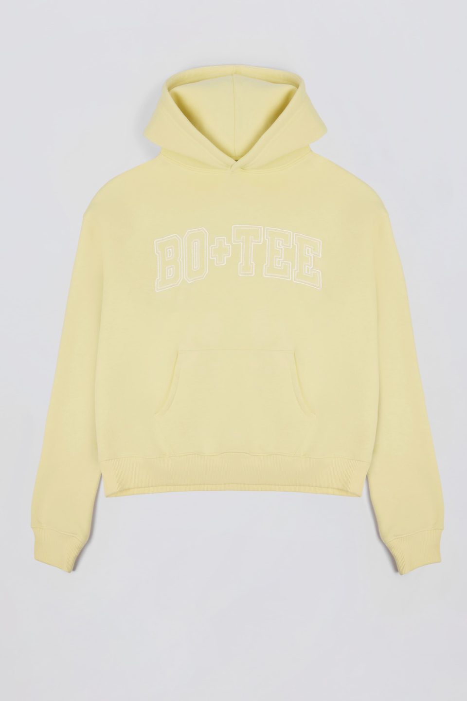 Embroidered Oversized Hoodie in Soft Yellow