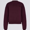 Oversized Crew-Neck Jumper in Burgundy