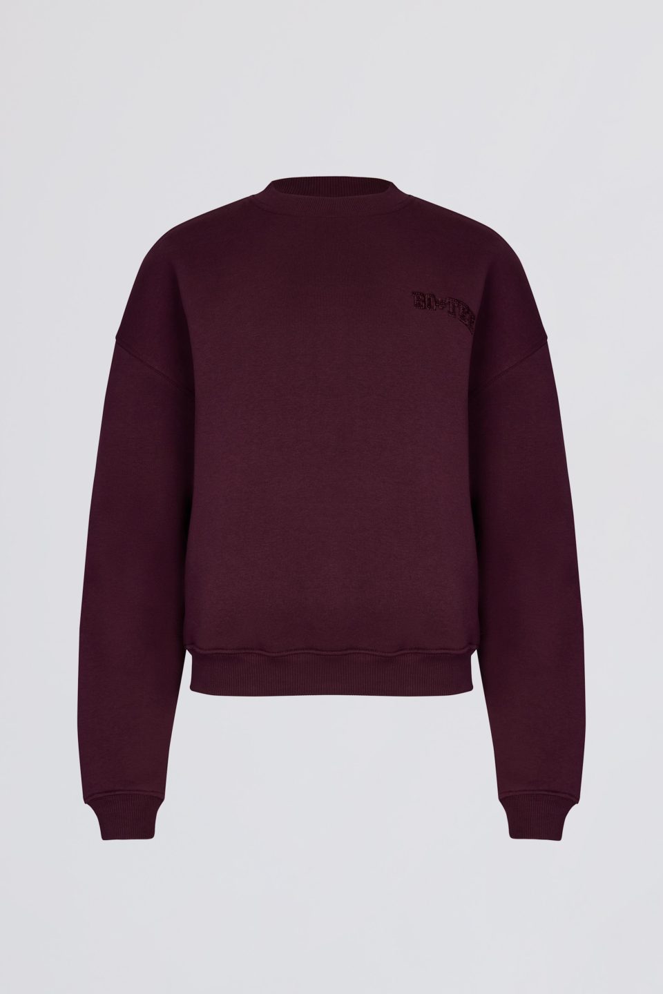 Oversized Crew-Neck Jumper in Burgundy