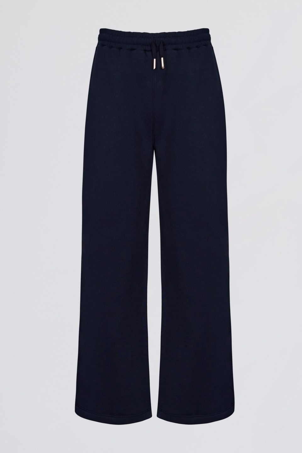 Premium Brushed Jersey Wide-Leg Joggers in Classic Navy