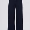 Premium Brushed Jersey Wide-Leg Joggers in Classic Navy