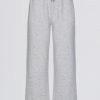 Premium Brushed Jersey Wide-Leg Joggers in Grey Marl