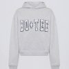 Soft Cotton Jersey Acid Wash Oversized Hoodie in Heather Grey