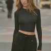 Ribbed Modal Long-Sleeve Top in Black