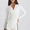 Soft Active Zip-Up Jacket in Ivory