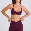 Soft Active V-Waist Pocket Mini Shorts in Burgundy