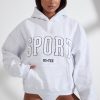 Soft Cotton Fleece Oversized Hoodie in Marl Grey