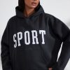 Soft Cotton Fleece Oversized Hoodie in Black