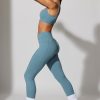 Full Length Leggings with Pockets in Stone Blue