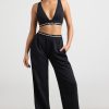 Heavyweight Stretch Cotton Fleece High-Waist Joggers in Black