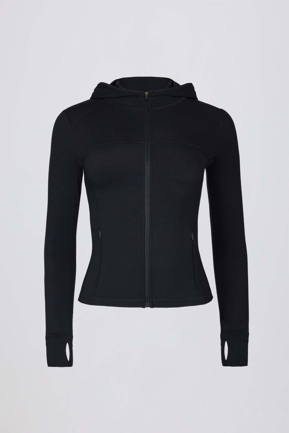 Soft Active Hooded Mid-Layer Jacket in Black