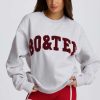 Oversized Crew-Neck Sweatshirt in Heather Grey