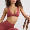 Soft Active V-Neck Sports Bra in Rust