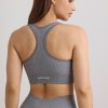 FlexiRib Wide Strap Sports Bra in Grey Melange