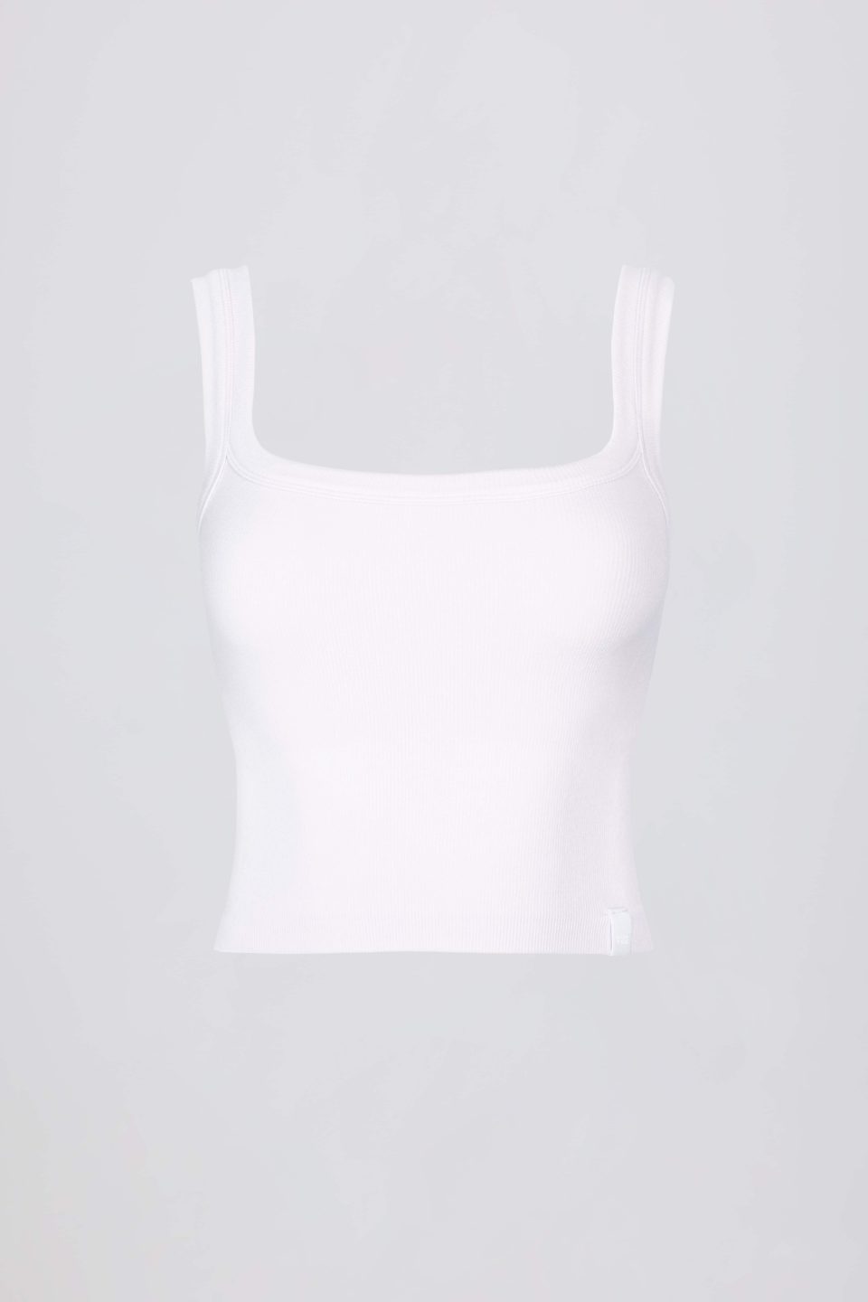 Seamless Soft Rib Square-Neck Tank Top in White