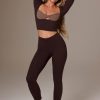 Soft Active Ruched Leggings in Espresso