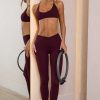 Soft Active V-Waist Leggings in Burgundy