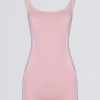 Soft Active Backless Contrast Unitard in Powder Pink