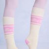 Cotton Knee-High Ski Socks in Powder Pink