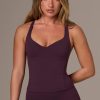 Soft Active Sweetheart-Neck Tank Top in Plum