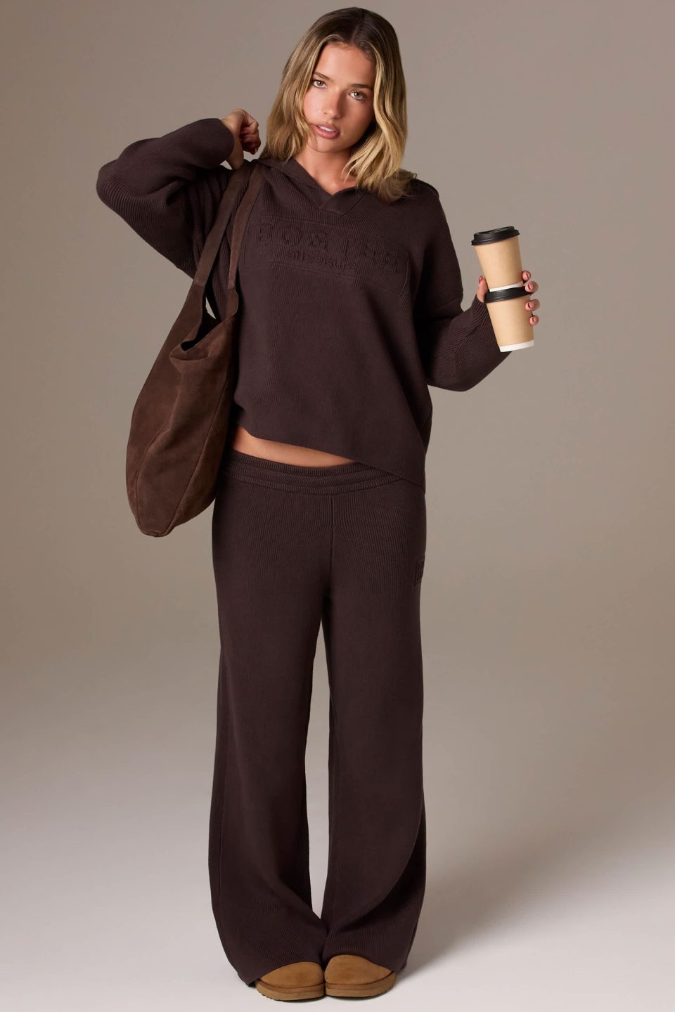 Suede Tote Bag in Espresso