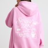 Soft Cotton Jersey Oversized Hoodie in Bubblegum Pink