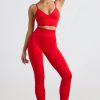 Define Luxe High-Waist Leggings in Red